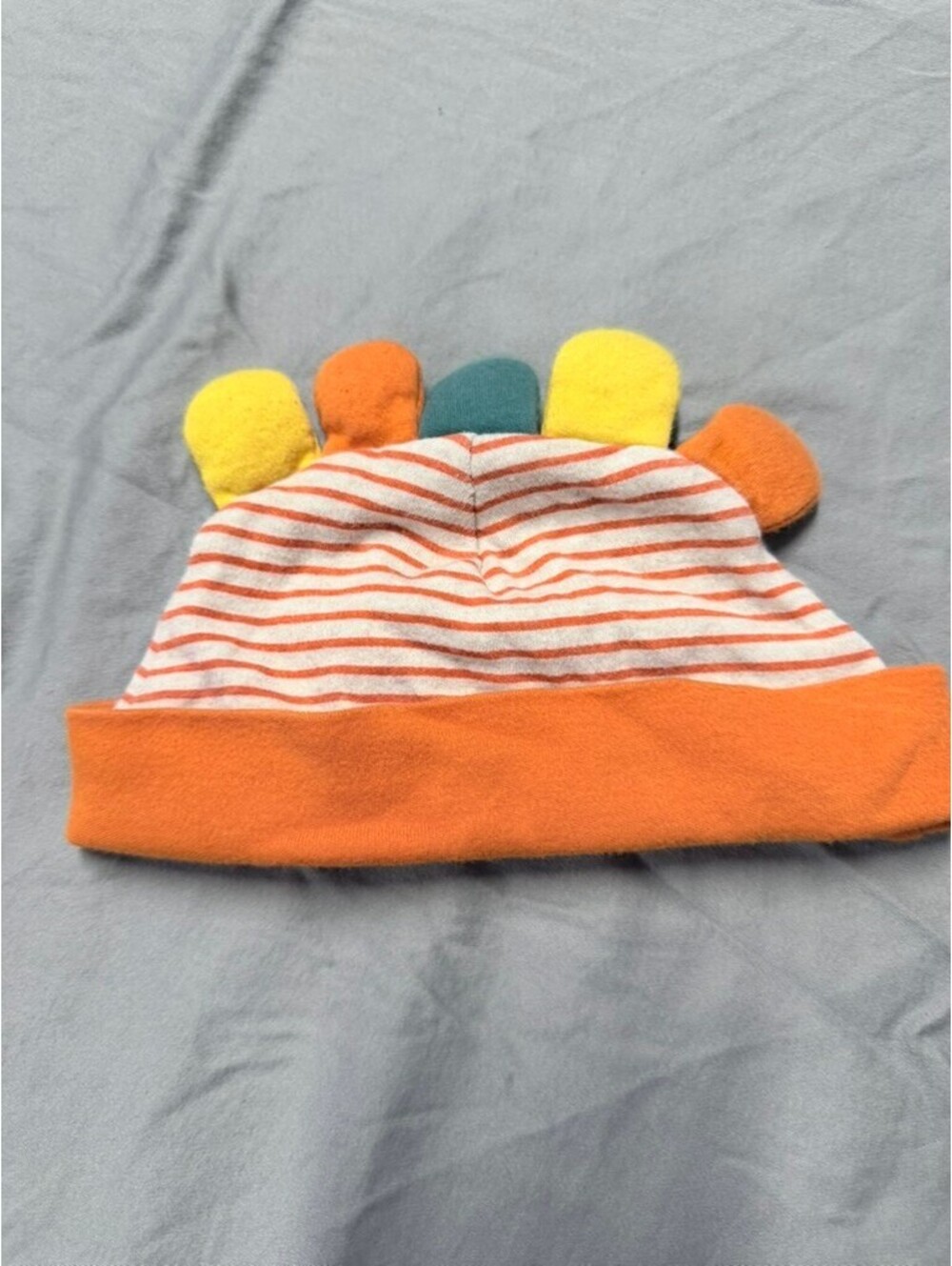 Baby Essentials Baby Orange Striped Turkey Hat One Size